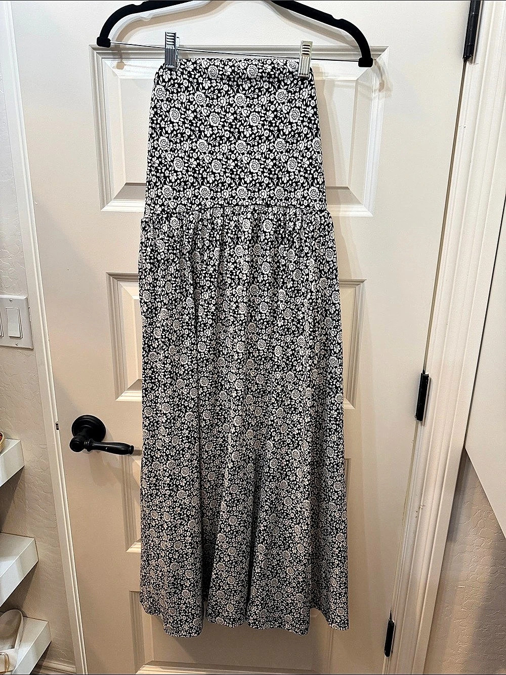 PACT Floral Maxi dressBlack & White Size Small Like New